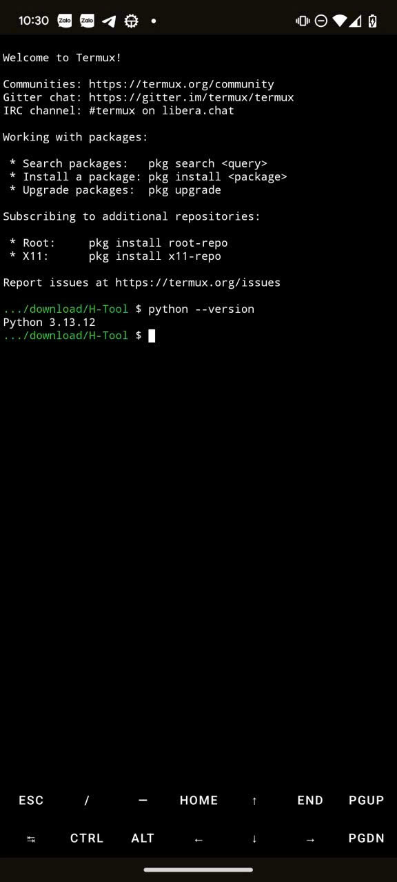 Kiểm tra phiên bản Python trên Termux