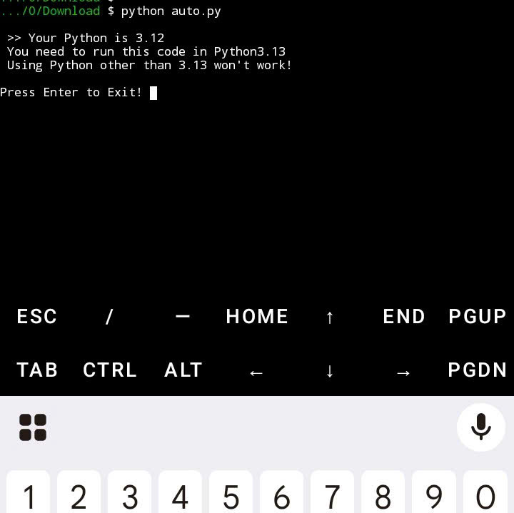 Lỗi Python 3.12 khi chạy Auto Golike trên Termux